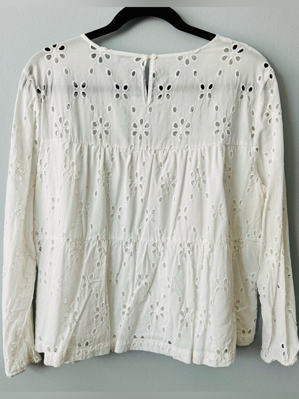 J. Crew White Eyelet Peasant Blouse - Picture 2 of 7